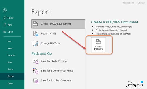 Publisher 파일을 PDF로 변환하는 방법 