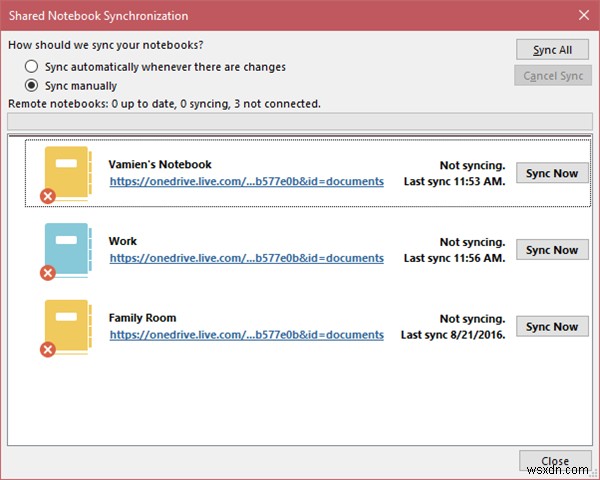 OneNote에서 OneDrive로 파일 동기화를 활성화 또는 비활성화하는 방법