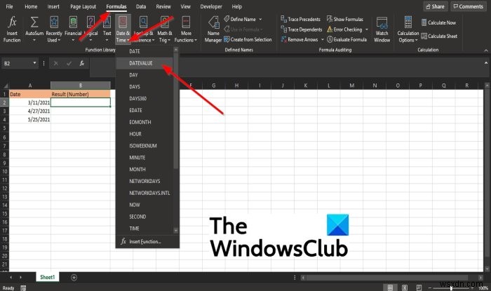 Microsoft Excel에서 DATEVALUE 함수를 사용하는 방법 