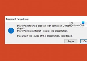 PowerPoint에서 콘텐츠 문제 발견 수정 