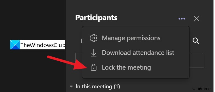 Microsoft Teams에서 회의를 잠그는 방법 