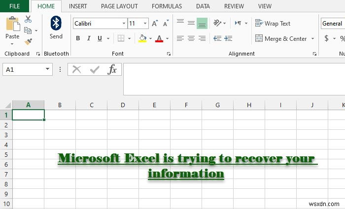 Microsoft Excel에서 정보 복구를 시도하고 있습니다. 