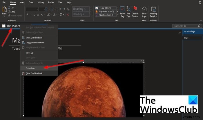 OneNote 전자 필기장의 이름, 색상, 위치를 변경하는 방법 