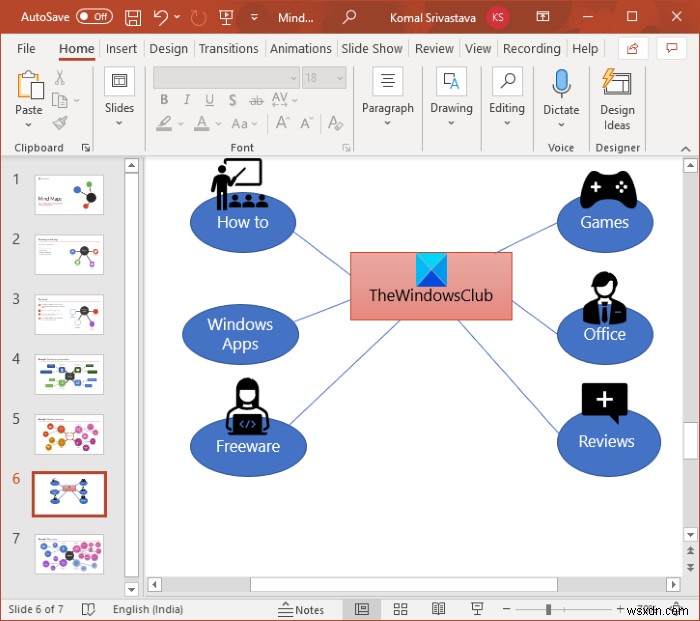 Microsoft PowerPoint에서 마인드 맵을 만드는 방법 