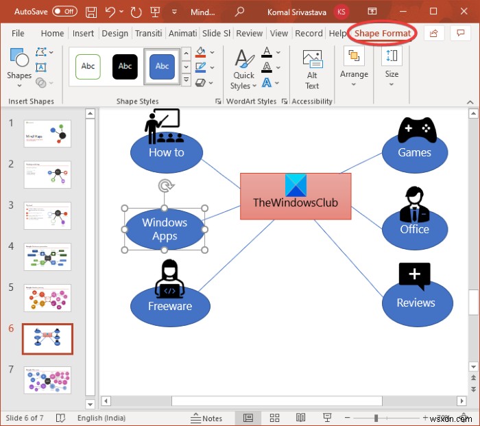 Microsoft PowerPoint에서 마인드 맵을 만드는 방법 