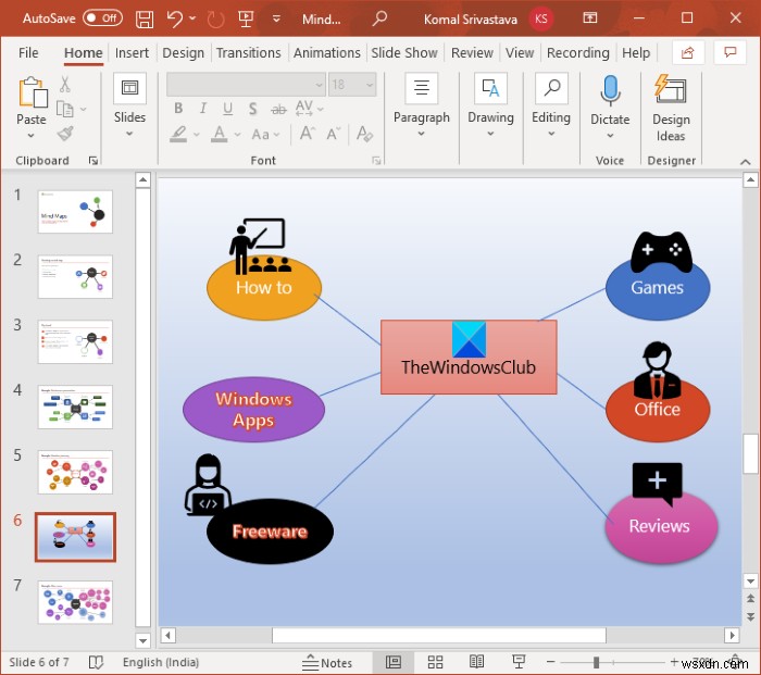 Microsoft PowerPoint에서 마인드 맵을 만드는 방법 