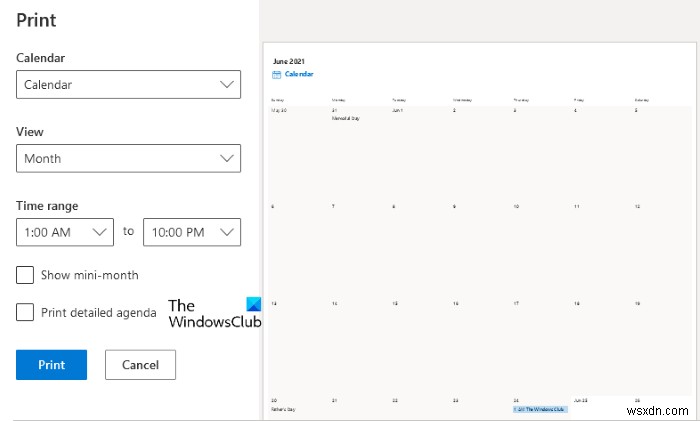 Windows 11/10에서 Outlook 일정을 인쇄하는 방법 