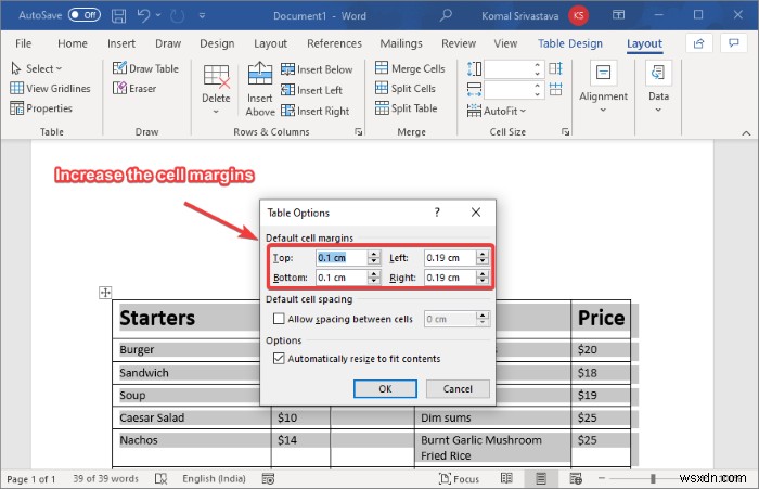 Microsoft Word에서 레스토랑 메뉴를 만드는 방법