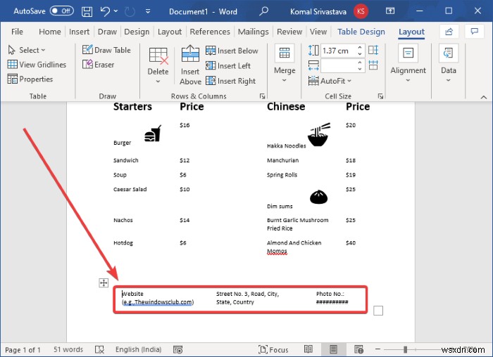 Microsoft Word에서 레스토랑 메뉴를 만드는 방법