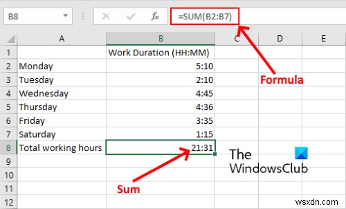 Microsoft Excel에서 시간을 추가하거나 합산하는 방법 