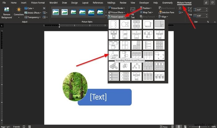 Microsoft Word에서 그림을 SmartArt 그래픽으로 변환하는 방법 