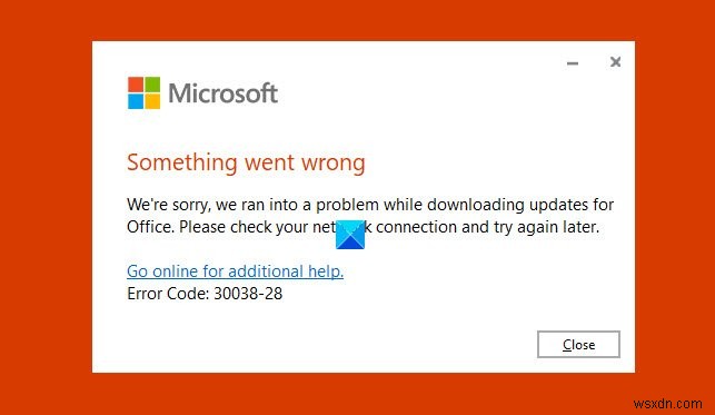 Office 업데이트 시 오류 코드 30038-28 수정