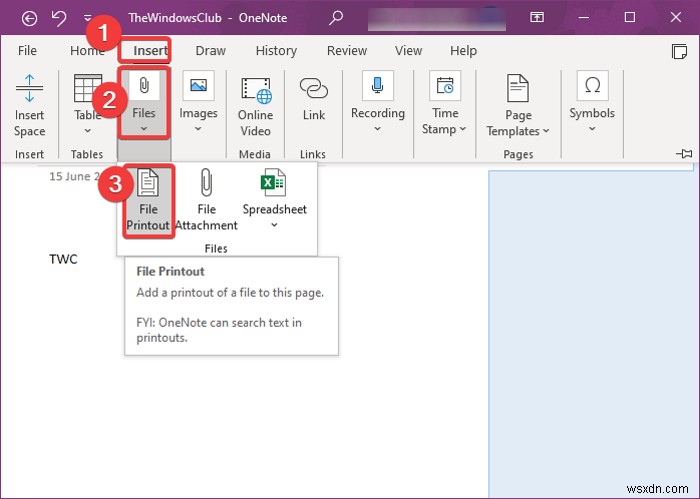 Word 문서를 OneNote 노트에 삽입하는 방법