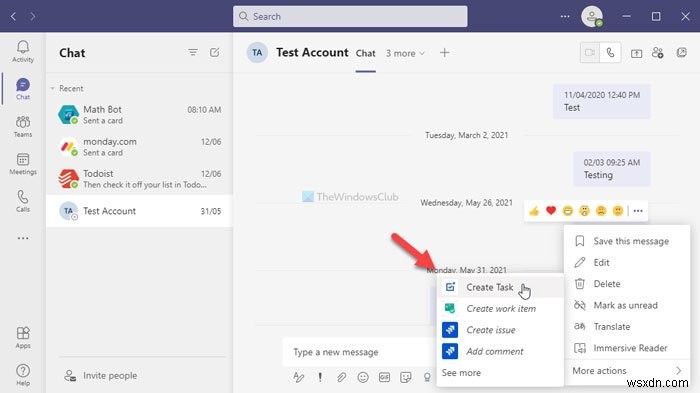 Microsoft Teams 채팅을 Microsoft To Do 작업으로 변환하는 방법