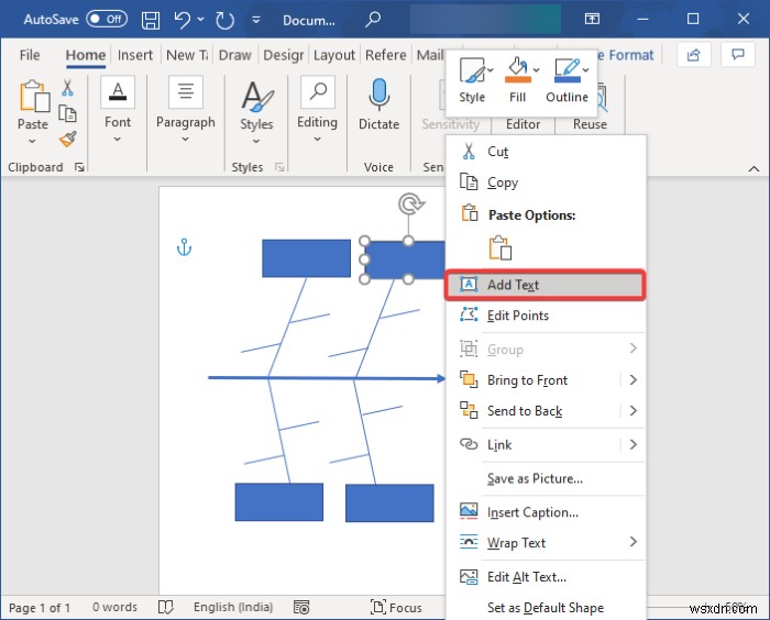 Microsoft Word에서 Fishbone 다이어그램을 만드는 방법