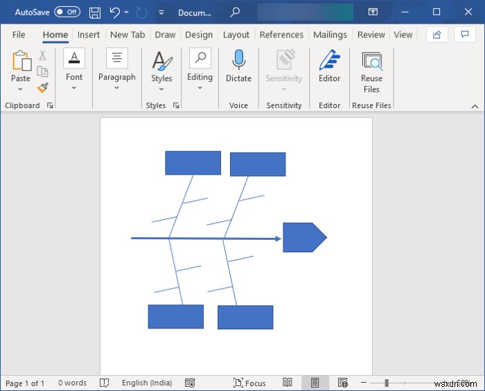 Microsoft Word에서 Fishbone 다이어그램을 만드는 방법