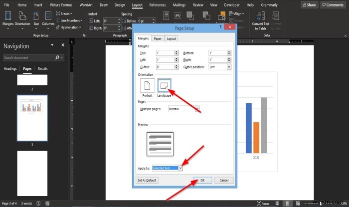 Microsoft Word에서 한 페이지를 가로로 만드는 방법 