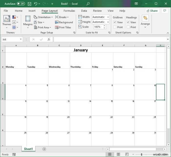 Microsoft Excel에서 달력을 만드는 방법 