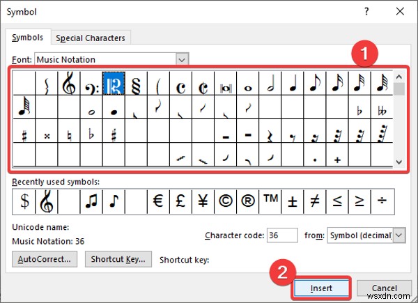 Microsoft Word에서 음악 메모 및 기호를 삽입하는 방법 