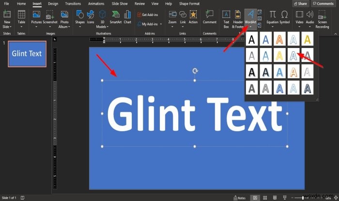 PowerPoint에서 반짝이는 텍스트 애니메이션을 만드는 방법