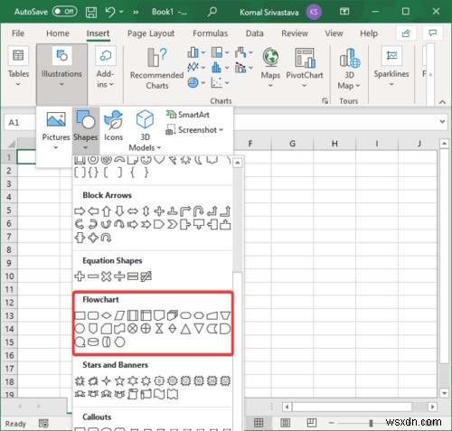 Microsoft Excel에서 순서도를 만드는 방법