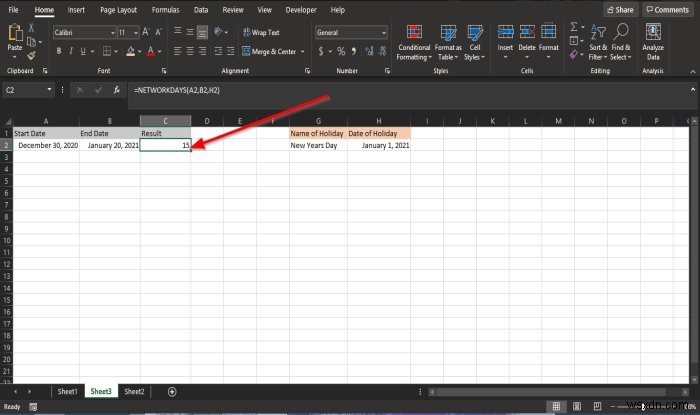 Excel에서 NETWORKDAYS 함수를 사용하는 방법 