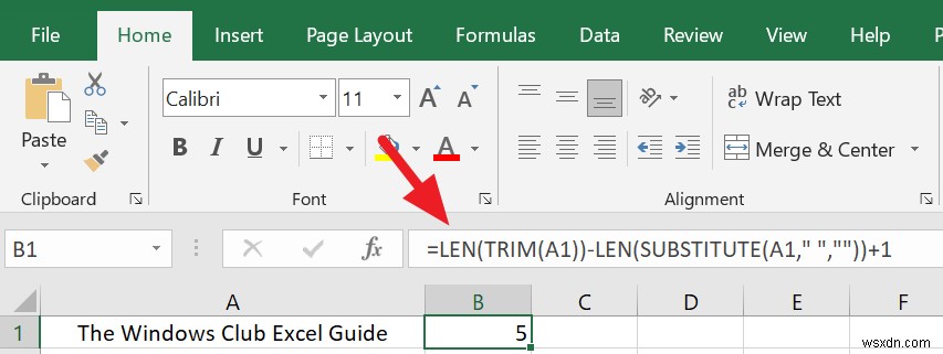 Microsoft Excel에서 단어를 계산하는 방법 
