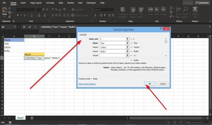 Microsoft Excel에서 CHOOSE 기능을 사용하는 방법 