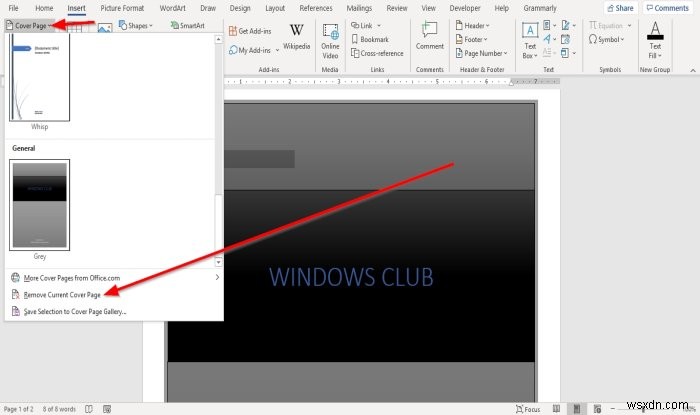 Microsoft Word에서 사용자 정의 표지를 삽입하는 방법 