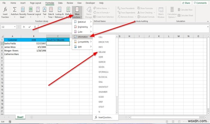 Microsoft Excel에서 ISBLANK 기능을 사용하는 방법