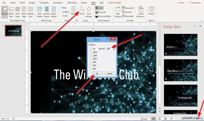 Microsoft PowerPoint에서 기본 확대/축소 수준을 변경하는 방법 