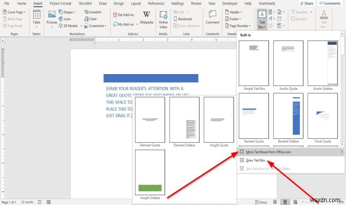 Microsoft Word에서 텍스트 상자를 추가, 복사, 제거, 적용 및 조작하는 방법