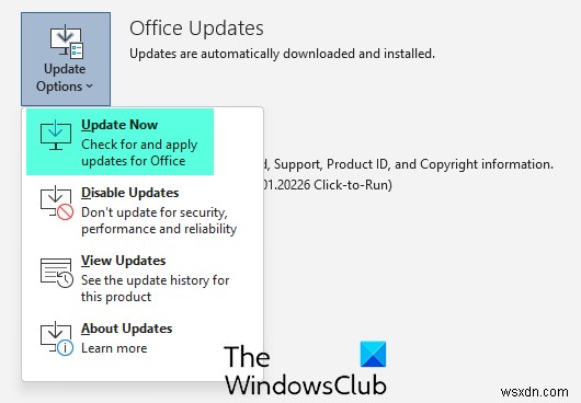 Windows 11/10에서 Microsoft Office를 수동으로 업데이트하는 방법 