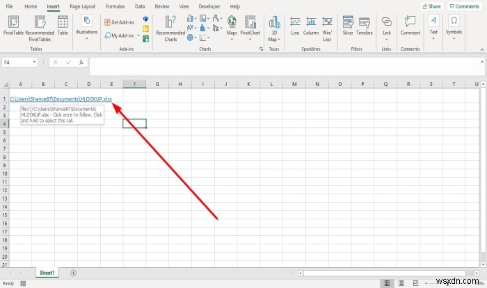 Excel에서 기존 파일에 대한 하이퍼링크를 만드는 방법