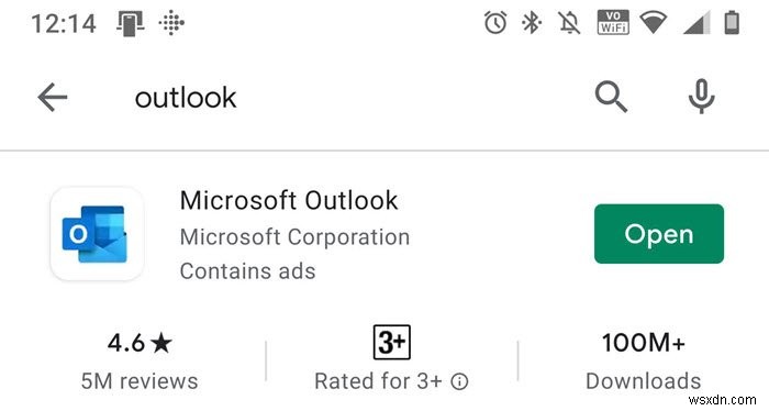 Android 모바일에서 메시지 로드 오류 Outlook 오류