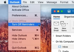 Mac에서 Outlook 미리 알림 및 미리 알림 소리를 끄는 방법