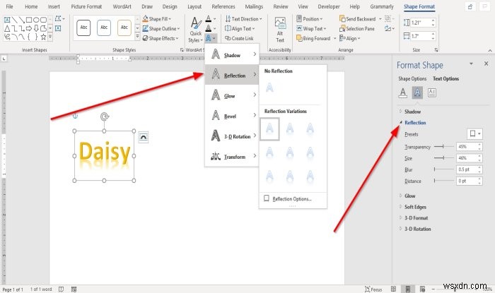 Microsoft Office에서 WordArt에 텍스트 효과를 추가하는 방법 