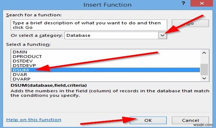 Microsoft Excel에서 DSUM 기능을 사용하는 방법