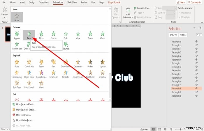 PowerPoint에서 입자 텍스트 효과 또는 폭발 애니메이션을 만드는 방법