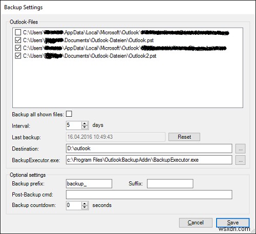 Microsoft Outlook PST 데이터 파일을 자동으로 백업하는 방법 