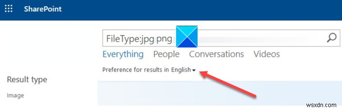 SharePoint 검색이 다른 언어의 결과를 반환하지 않음 