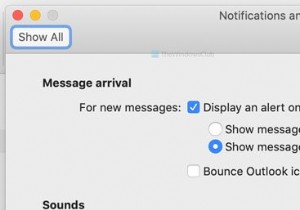 Outlook 알림이 Mac에서 작동하지 않음 