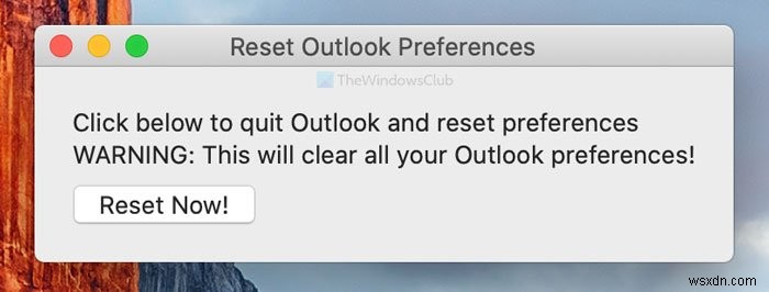 Outlook 알림이 Mac에서 작동하지 않음 