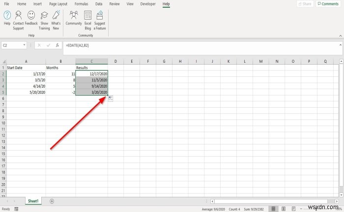 Excel에서 EDATE 및 EOMONTH 함수를 사용하는 방법 