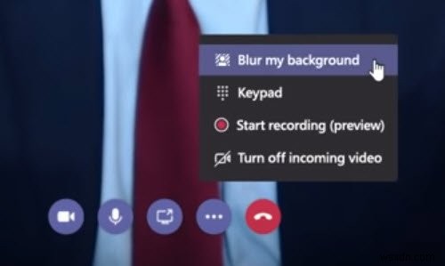 Microsoft Teams 모임에서 배경을 흐리게 하는 방법 