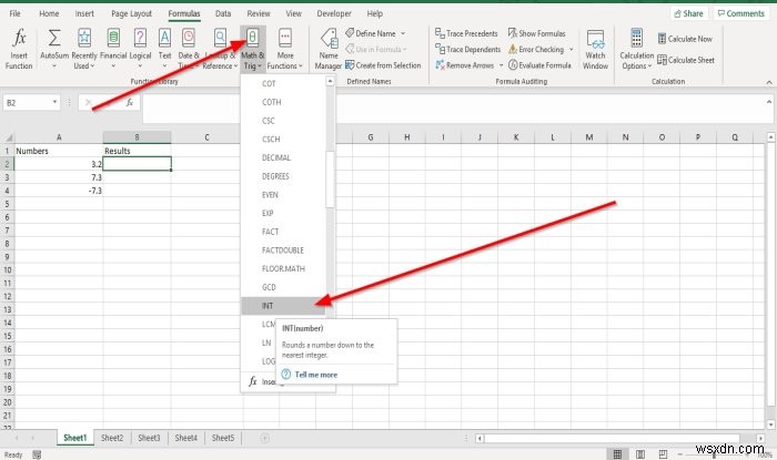 Microsoft Excel에서 INT 및 LCM 함수를 사용하는 방법 