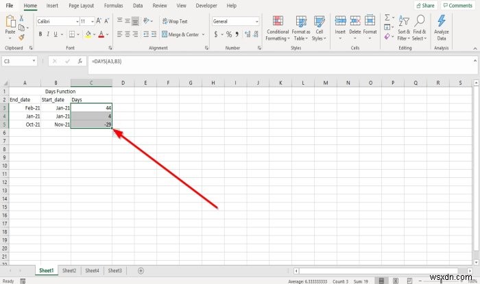 Microsoft Excel에서 DAYS 및 DAYS360 함수를 사용하는 방법