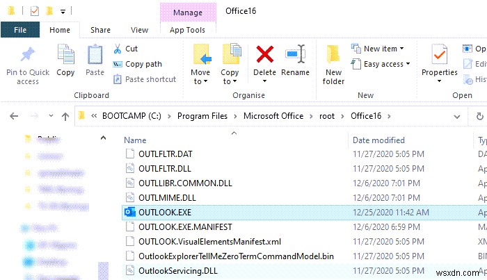 Windows 10에서 Outlook.exe 위치는 어디에 있습니까? 