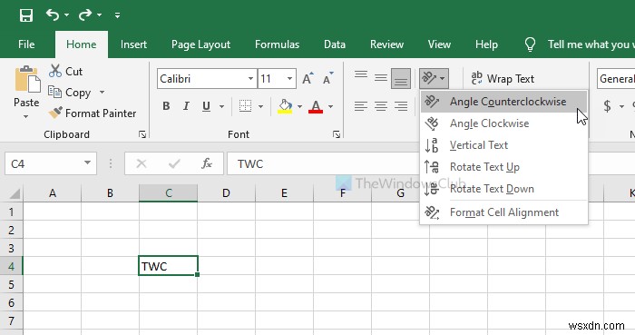 Excel 스프레드시트의 텍스트를 수동으로 회전하는 방법 