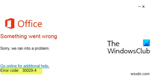 Windows 10에서 Microsoft Office 오류 코드 30029-4, 30029-1011, 30094-1011, 30183-39, 30088-4 수정 